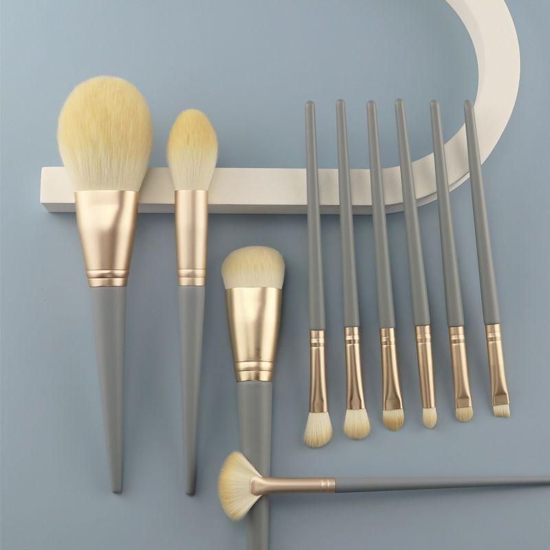 Makeup Brush Full Set Cangzhou 10 Sets Novice Brush Face Powder Brush Eyebrow Brush Foundation Animal Hair Tools