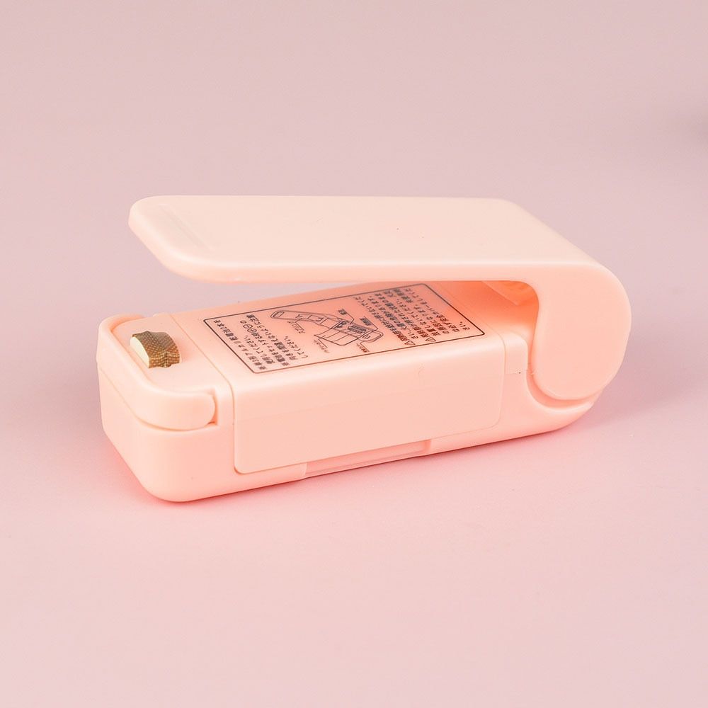 Kitchen  Sealer Vacuum Food Mini Portable Heat Sealin  Machine Storage Bag Sealer Seal Machine Plastic Bags Clips Wholesale-Pink