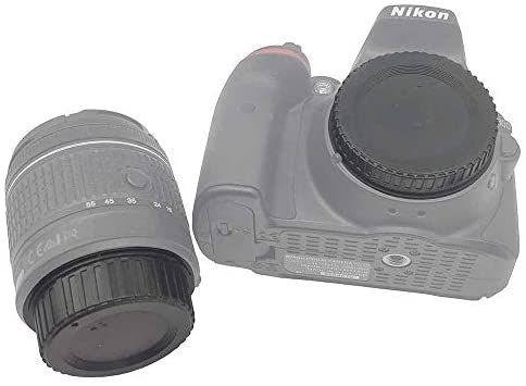 Front Body Cap And Rear Lens Cap Cover For Nikon D7500 D7200 D7100 D7000 D5600 D5300 D5200 D5100 D3500 D3400 D3300 D3200 D3100 D850 D810 D800 D750 D600 D90 D80 More Nikon F Mount DSLR And Lens