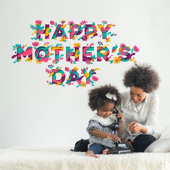 Mother's Day Su Lies Sti Ker PV  Material Waterproof Flat Wall Sti Ker-AF5933-36X60CM