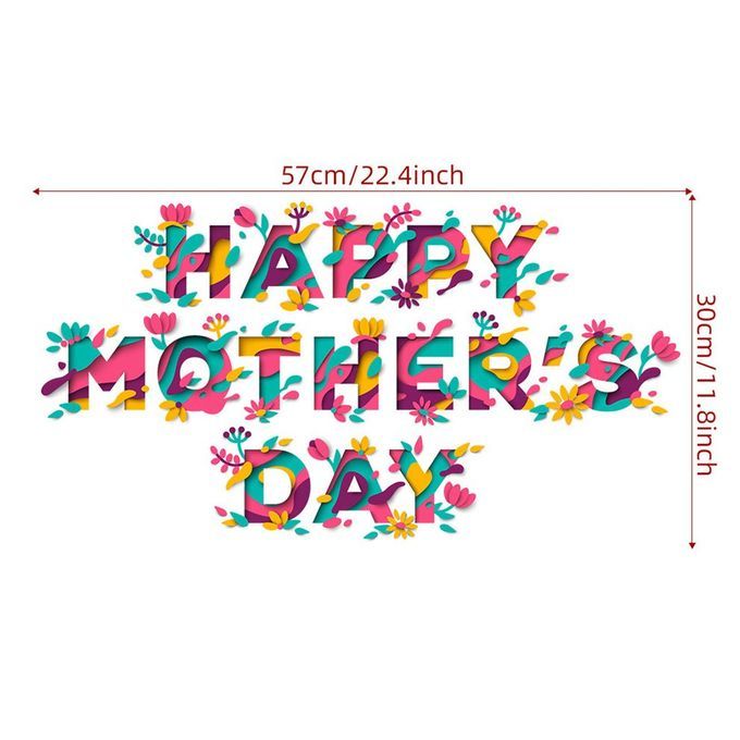 Mother's Day Su Lies Sti Ker PV  Material Waterproof Flat Wall Sti Ker-AF5933-36X60CM