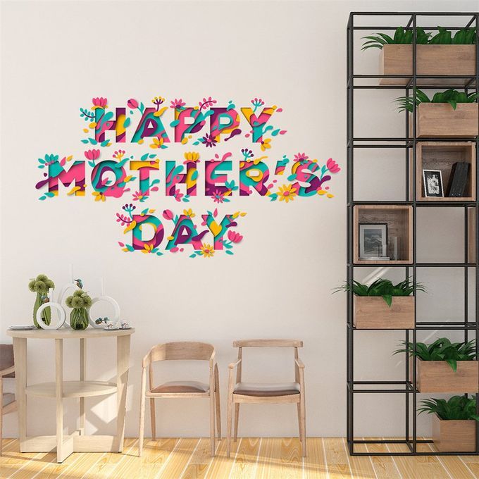Mother's Day Su Lies Sti Ker PV  Material Waterproof Flat Wall Sti Ker-AF5933-36X60CM
