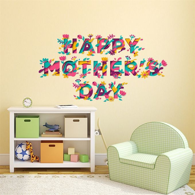 Mother's Day Su Lies Sti Ker PV  Material Waterproof Flat Wall Sti Ker-AF5933-36X60CM