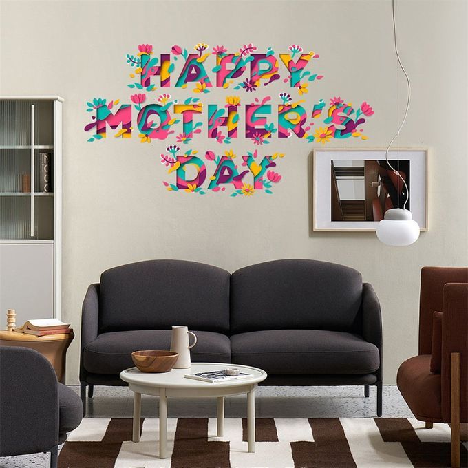 Mother's Day Su Lies Sti Ker PV  Material Waterproof Flat Wall Sti Ker-AF5933-36X60CM