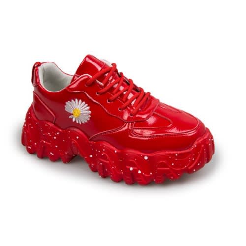 Women's Thick Sole Sneakers - Red