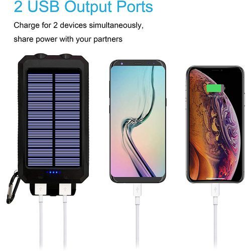 Solar Power Banks 10000mAh Waterproof Dual USB Output