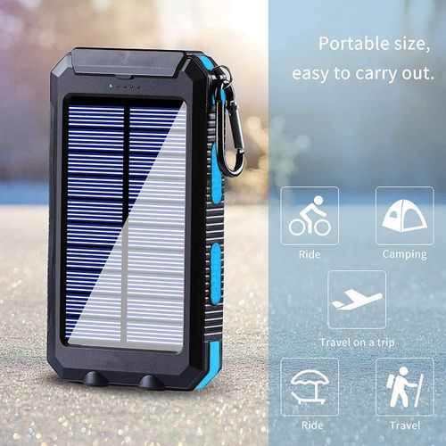 Solar Power Banks 10000mAh Waterproof Dual USB Output