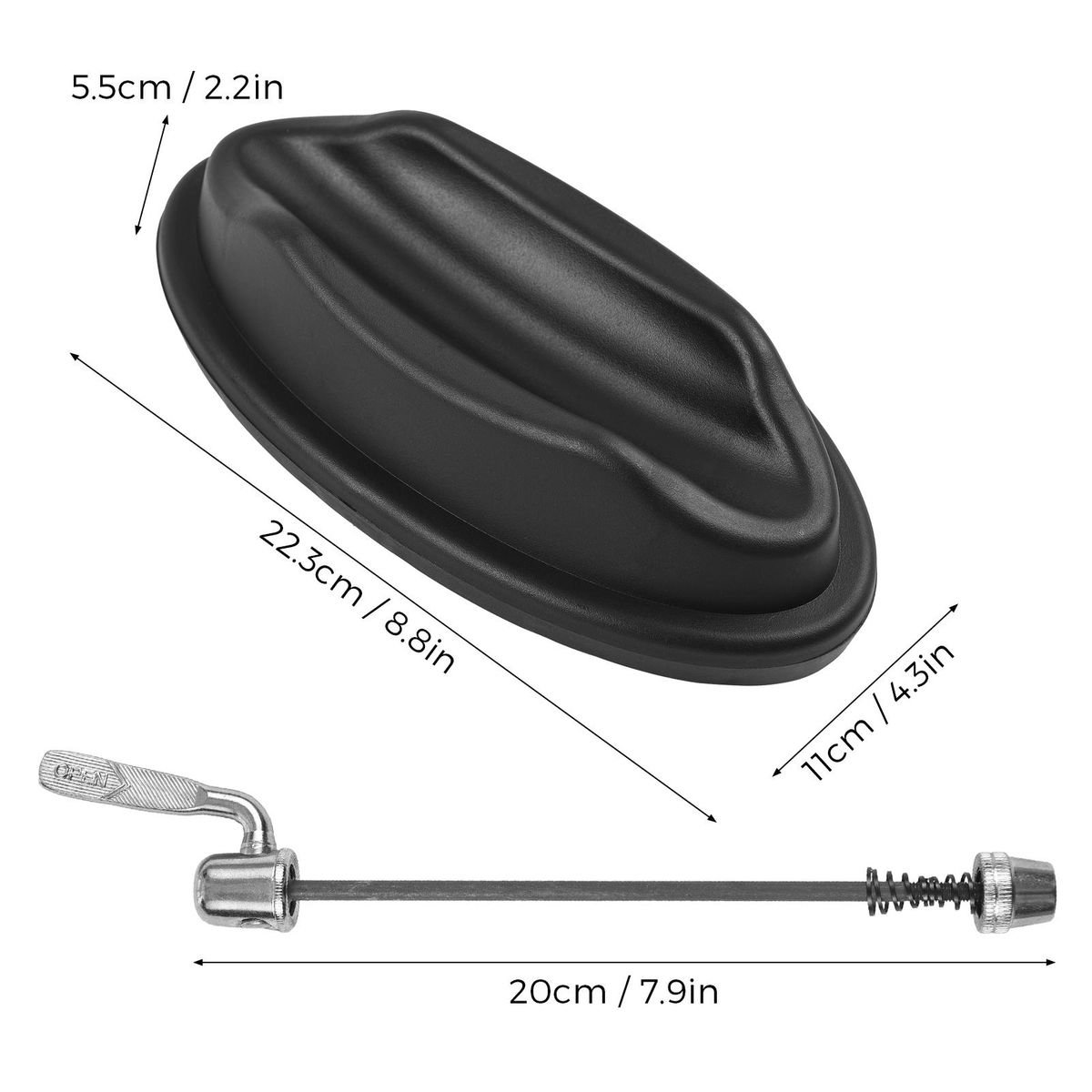Bicycle Front Wheel Riser Block and Quick Release Skewer for Indoor Bike Training