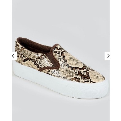 Leopard Skin Slip On Sneakers - Brown
