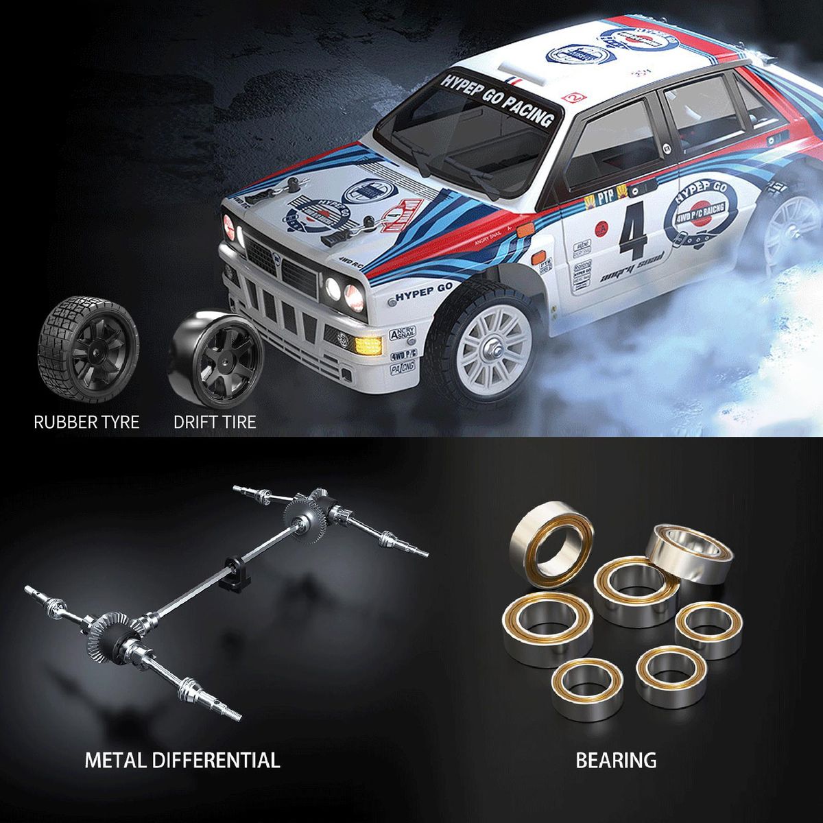 Remote Control Drift Car Remote Control Car 1/14 2.4GHz High Speed 42km/h 4WD Vehicle Gifts for Kids Adults 2845 3700KV Brushless Motor with 3 Battery