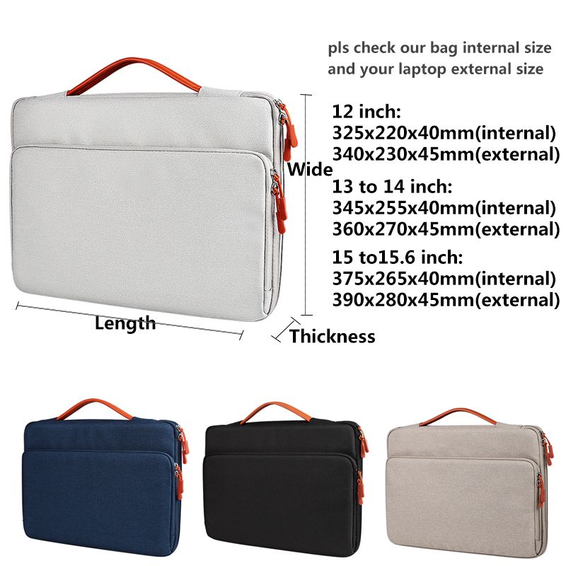 Shockproof Laptop Carring Case Bag 13.3 15.6 Inch For MacBook Air 13 M2 Chip Apple Mac Book Pro 14 16 2023 Huawei Dell Acer Asus(#Black)