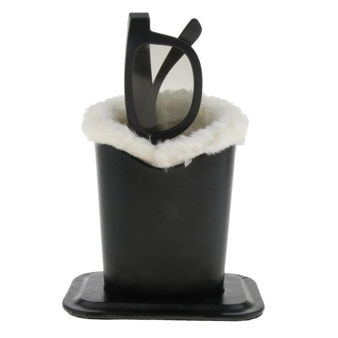 3pcs Desk Nightstand Plush Lined PU Eyeglass Holder Stand Protecting