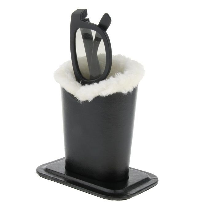 3pcs Desk Nightstand Plush Lined PU Eyeglass Holder Stand Protecting