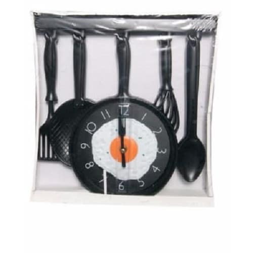 Frying Pan And Tools Design Kitchen Clock