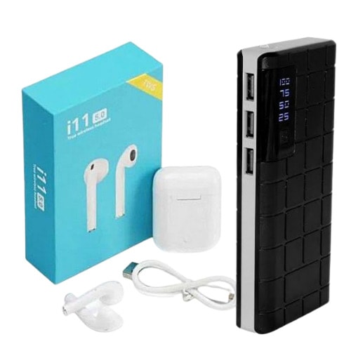 40,000mah Digital Power Bank With Touch Pad With Wireless Bluetooth Earpod