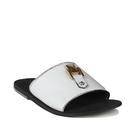 Leather Slip On - Black & White