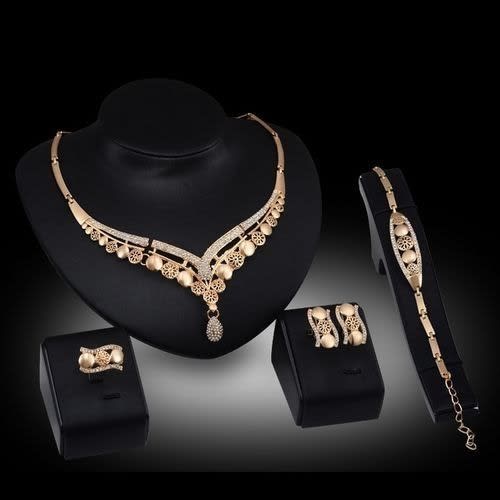 Jewelry Earring & Necklace Jewelry Set - 4pcs In 1
