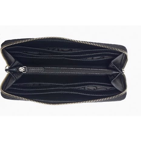 Embossed Monogram Logo Zip Continental Wallet