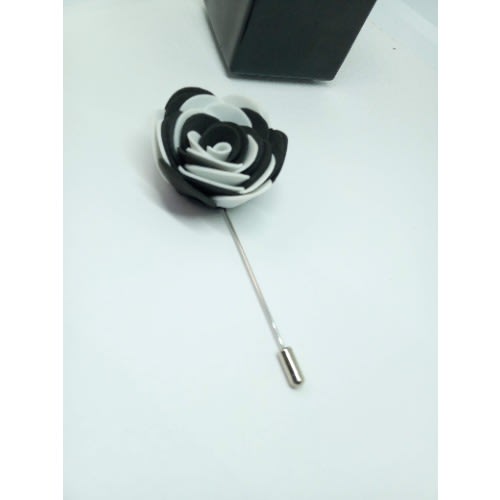 White And Black Mix Lapel Brooch