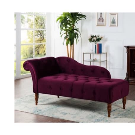 Tufted Lounge Sofa - Wine  Fabric
