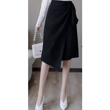 Wrap Pencil Skirt- Black