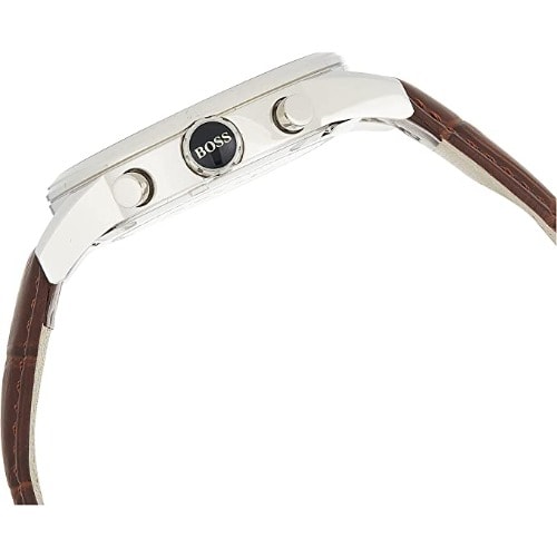 Jet Silver / Brown Leather Chronograph Men's Watch