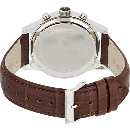 Jet Silver / Brown Leather Chronograph Men's Watch