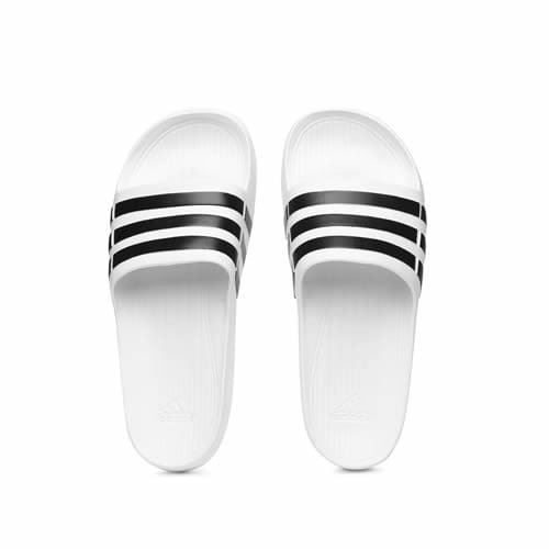 Men's Duramo Solar Soft Slide White With Black Stripes