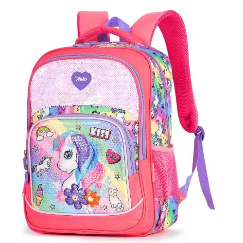 Girls Unicorn Sequins Water-resistant Sturdy School Bag Set