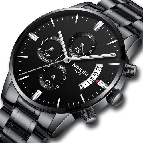 NIBOSI - Wrist Watch - Black