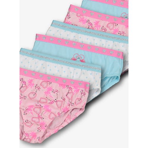 Multicoloured Flamingo Print Briefs 10 Pack