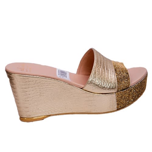 Gold Wedge Slippers