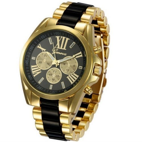 Men's Wrist Watch - Black/gold