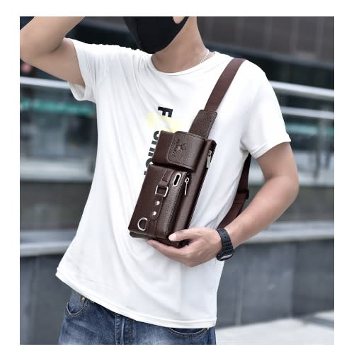 Leather Waist Bag - Unisex - Brown