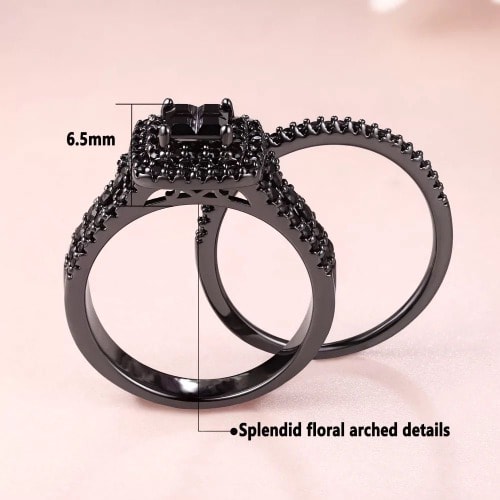 Wedding Ring Set - Black