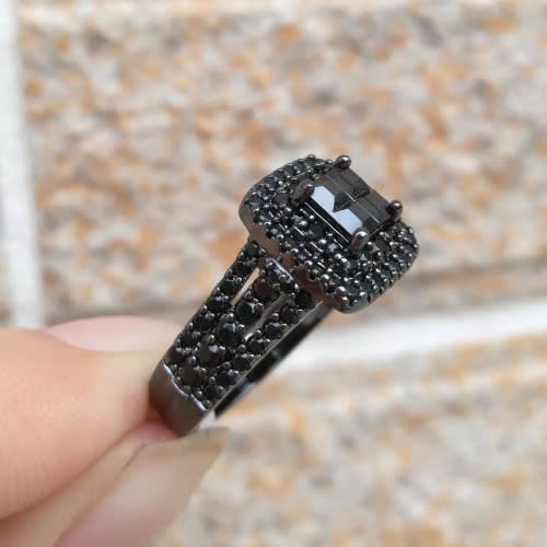 Wedding Ring Set - Black