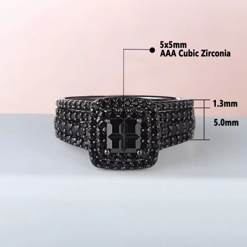 Wedding Ring Set - Black