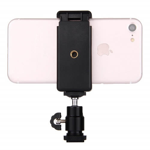 1/4 Inch Hot Shoe Tripod Head + Tripod Stand Clamp For Mobile Phones