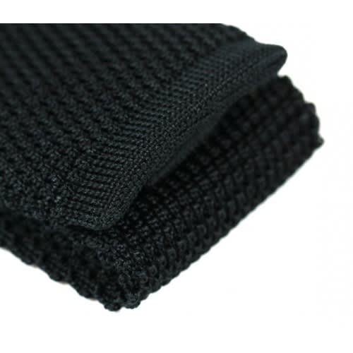 Men's Knitted Long Tie  - Black