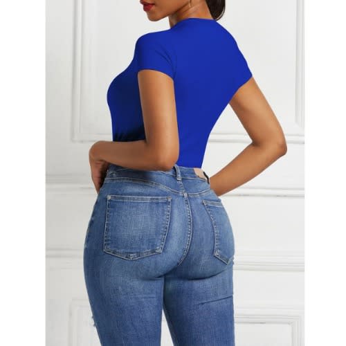 Short Sleeve Bodysuit - Royal Blue