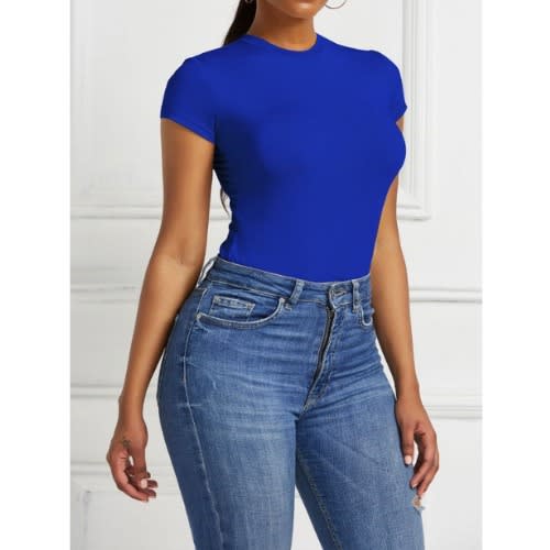 Short Sleeve Bodysuit - Royal Blue