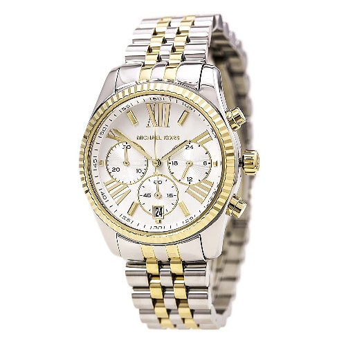Ladies Two Tone Lexington Chronograph Watch - MK5735