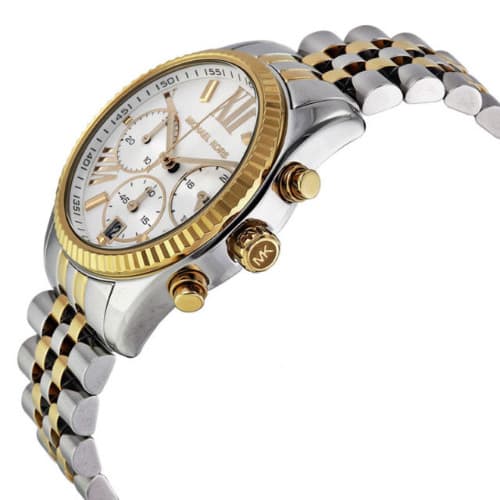 Ladies Two Tone Lexington Chronograph Watch - MK5735