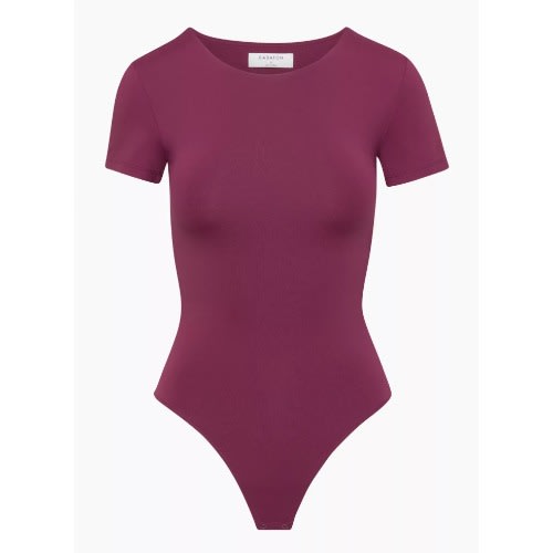 Short Sleeve Bodysuit- Wine