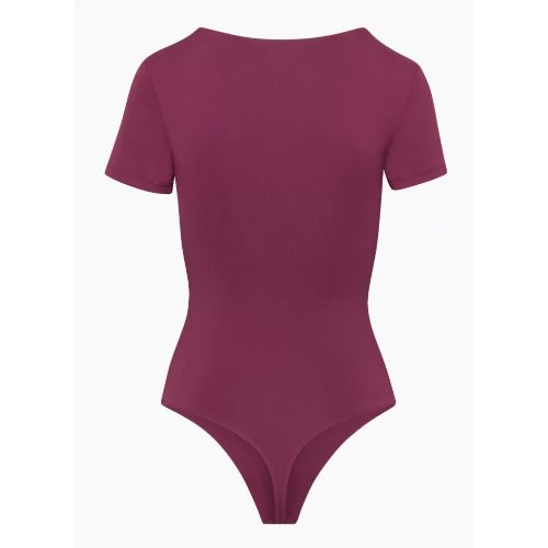 Short Sleeve Bodysuit- Wine
