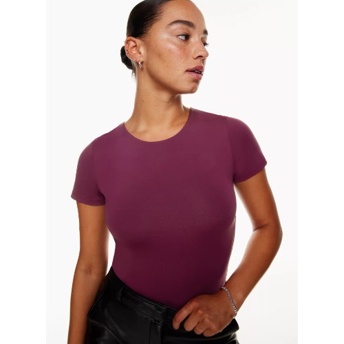 Short Sleeve Bodysuit- Wine