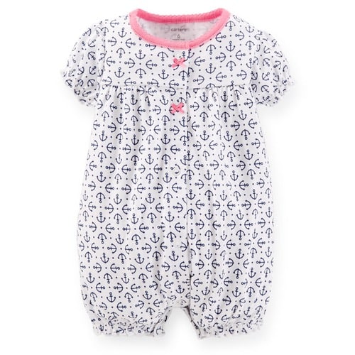 Newborn & Infant Girl's Romper - Anchors