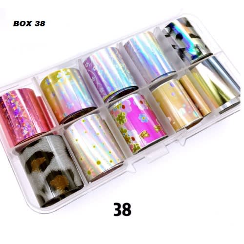 Box38 Elegant Nail Art Designer & Pattern Transfer Foil