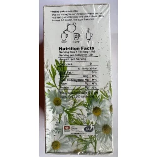 Super Blend Natural Pure Chamomile Herbal Tea - 20 Sachet