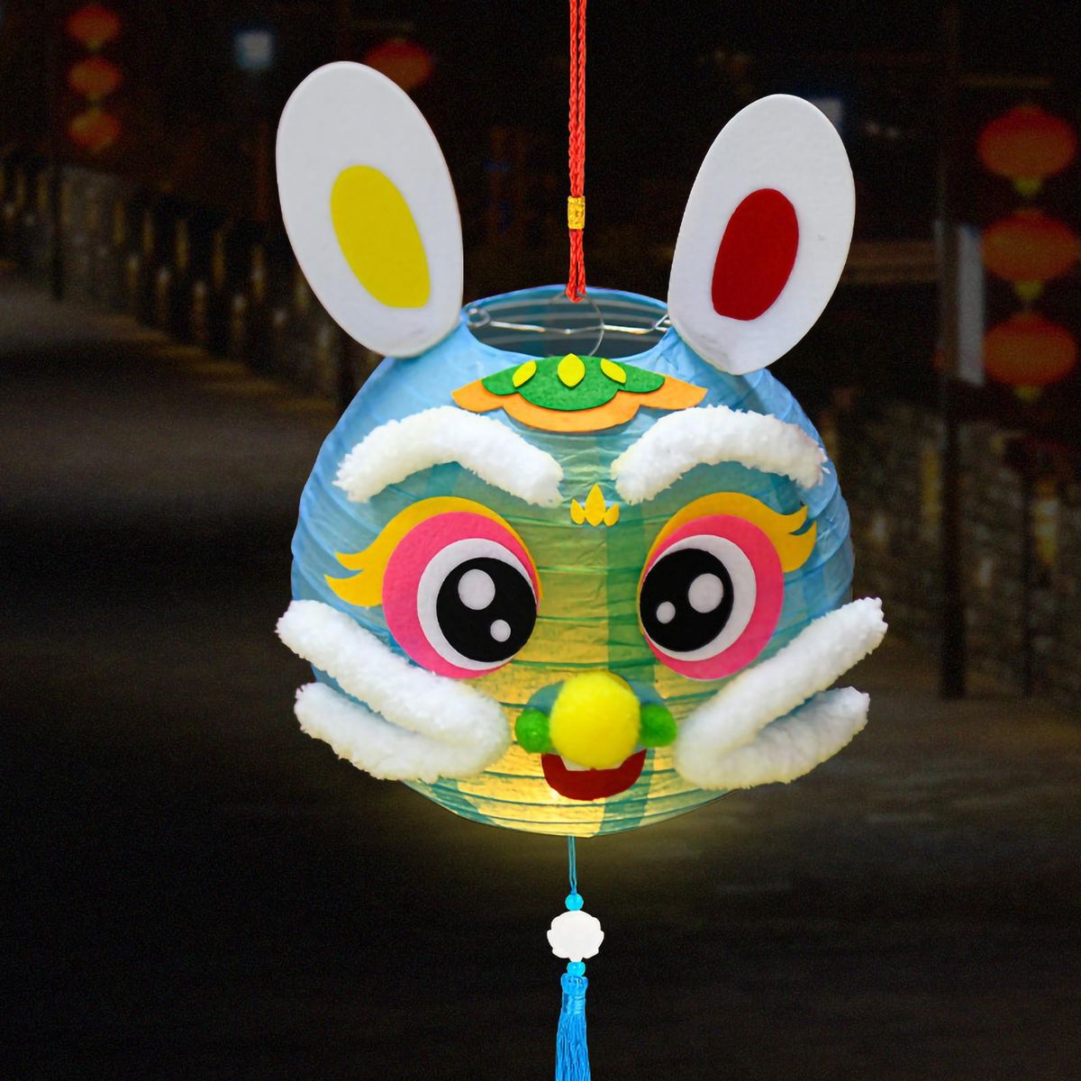 Spring Festival Lantern Rabbit Lantern Pendant Spring Festival New Year Dark Blue